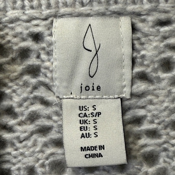 Joie Open Knit Pointelle Cardigan Sweater SM Button Up Shawl Collar Scandi Femme - Picture 7 of 15